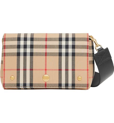 burberry note leather shoulder bag|Burberry vintage check bag.